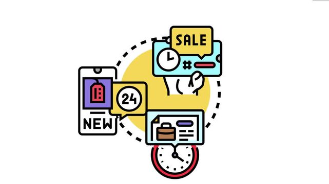 Businesses promoting special deals and expiring opportunities with discounts and new product launches, communicating urgent sales and exclusive arrangements