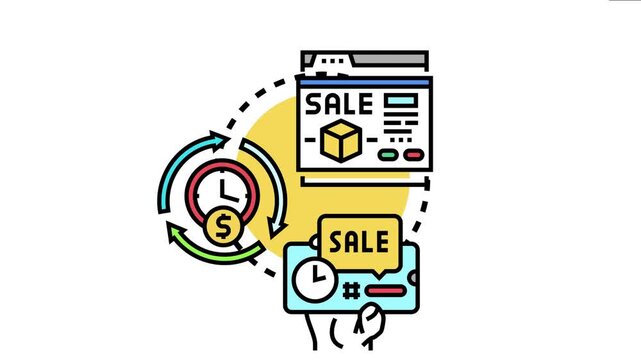 Digital commerce platforms promoting special short duration sales, attracting customers with discounts and exclusive deals, creating a sense of urgency for immediate purchases and value