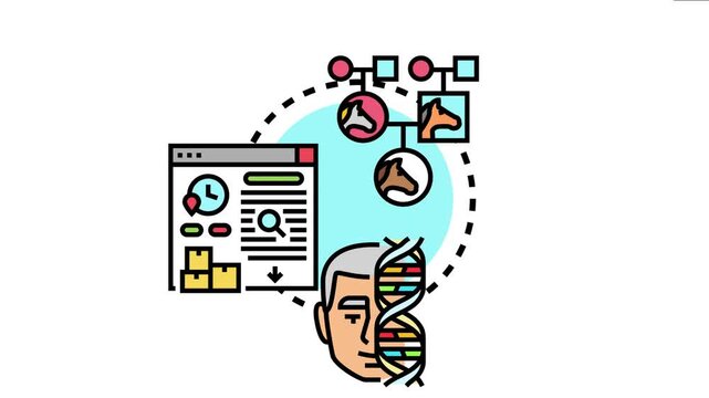 Data lineage concept the tracking of information flow, its origins, transformations, and destinations using a pedigree chart, a web interface, and dna strands