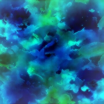 abstract space background 水中花　透明感　深いブルーグリーンの水面