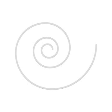 White spiral line drawing creates a perfect nautilus shell curve for abstract backgrounds and modern artistic projects.