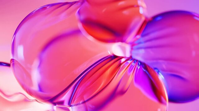 Abstract fluid forms ripple and morph across a vibrant pink and purple digital background. Motion graphics, music visualizer, and digital art presentation.