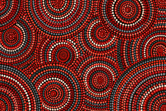 Vibrant Aboriginal Dot Painting Style Abstract Background Pattern