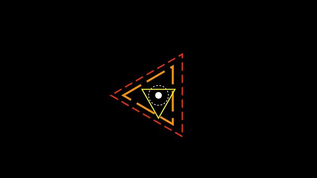Sci fi reactor triangle core animation with glowing dashed lines energy field and futuristic technology concept