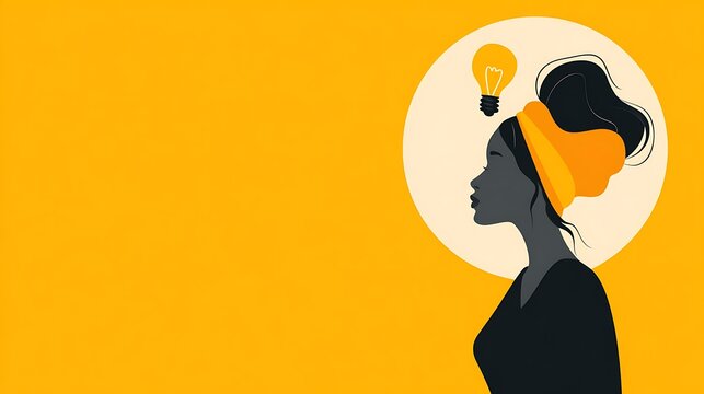 Person holding lightbulb with idea concept and yellow background on white