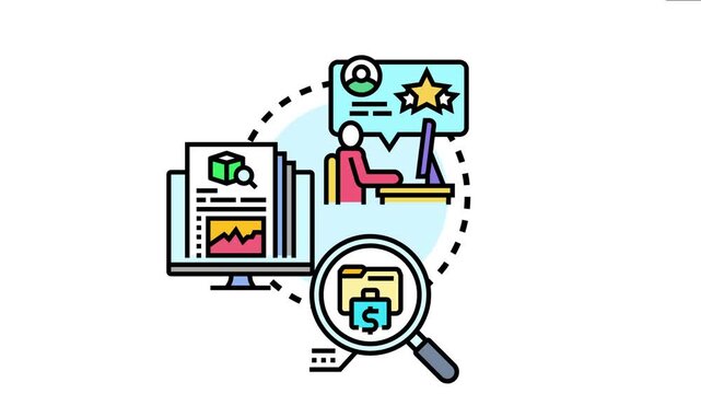 Person analyzes scientific articles and data online, conducting research and compiling information for academic or business study, reviewing documents and files for better understanding
