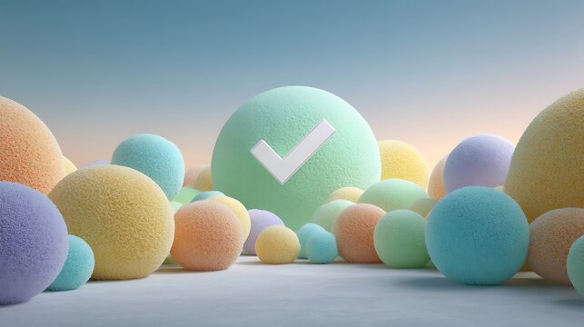 Set of colorful smooth stones arranged in a gradient circle on a white surface