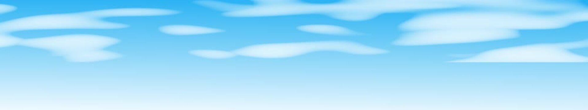 Blue sky animation. Soft white clouds moving across a bright blue background.Peaceful natural atmosphere for travel and summer design.