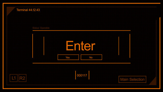 Hologram Interface With HUD Data and Futuristic Terms - Enter