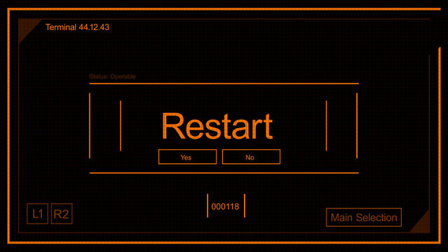  Hologram Interface With HUD Data and Futuristic Terms - Restart