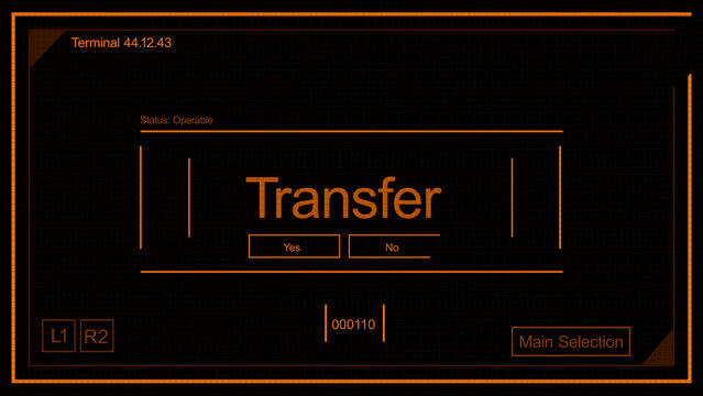 Hologram Interface With HUD Data and Futuristic Terms - Transfer
