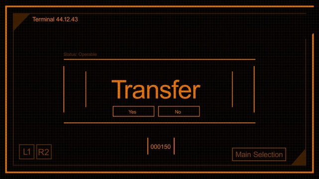 Hologram Interface With HUD Data and Futuristic Terms - Transfer