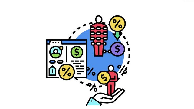 Loan collateral ratio concept helping secure funding. Analyzing assets. And managing financial risk with a person. Money signs. Percentage symbols