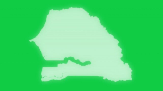 Senegal VHS old screen effect map pop animation green background