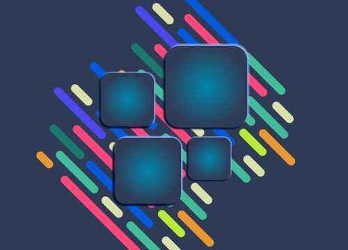 Colorful Geometric Shapes And Lines Background