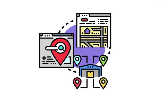 Business location advertising concept services promoting local shop presence on digital maps and website navigation, boosting customer discovery and geographic reach