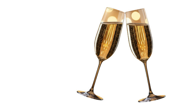 Two Glasses of Champagne Together.