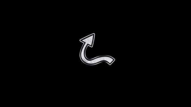 Minimalist hand drawn style arrow icon animation loop.