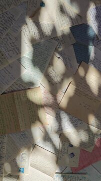 a large, overlapping collection of vintage handwritten letters