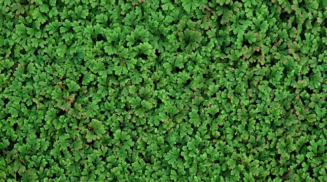 Detailed overhead view of dense green Selaginella spike moss carpet, miniature fan-shaped leaves forming an organic botanical texture and vibrant natural groundcover background.