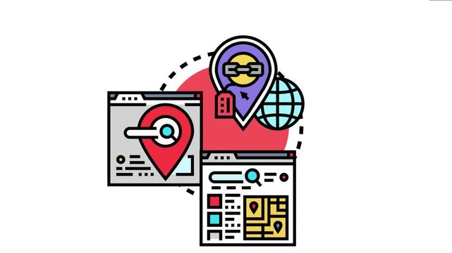 Website visitors are navigating digital content. Utilizing mapping services and location based search results to find localized businesses and geographic information