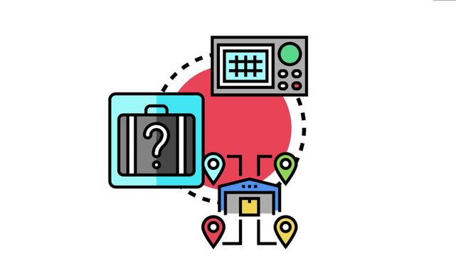 Logistics system representing accurate parcel tracking and delivery. the process of locating lost items. Managing inventory. And ensuring cargo security with precise navigation technology
