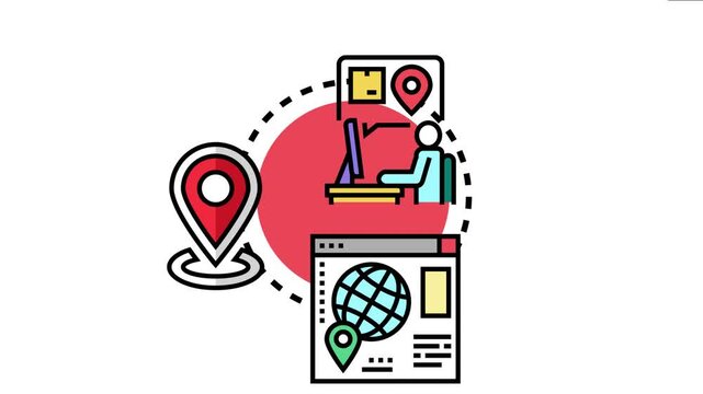 Person actively searching for geographical information and digital data points, utilizing a computer and web browser interfaces to pinpoint specific locations and track objects