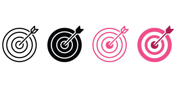 Target dartboard vector icons set