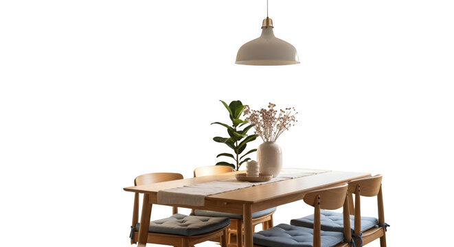Wooden table with chair furniture.