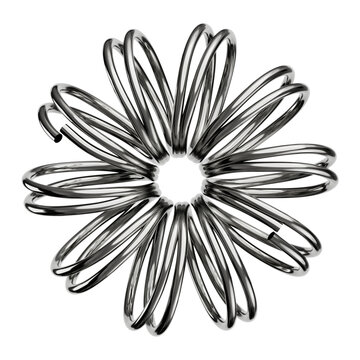 Metallic spiral flower shape industrial engineering component