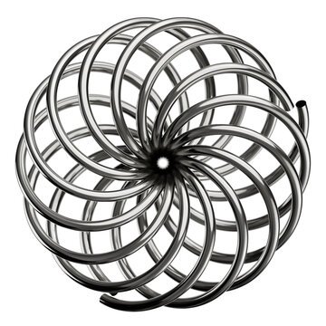 Metallic spiral vortex industrial engineering geometry