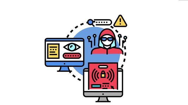 Hacker performing a brute force attack to gain unauthorized access to computer systems, attempting numerous login credentials to breach digital security and compromise online data