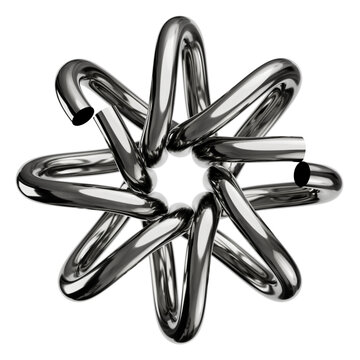 Interlocking chrome metal tubes in star formation industrial
