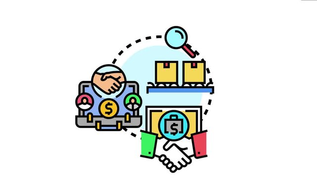 Logistics network collaborators creating a business partnership contract for effective supply chain management and cargo distribution, focusing on finance and global delivery