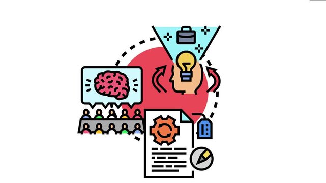 Logo creation process involves ideation, brainstorming in team meetings, refining concepts for brand identity, and finalizing visual representation as a scalable element