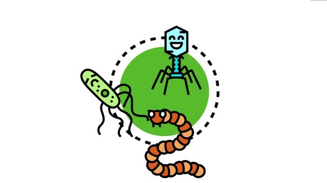Microscopic organisms, including bacteria, viruses, and other various one celled forms of life, inhabiting a conceptual scientific representation of an unseen microbial world