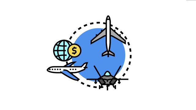Airplanes symbolizing long haul travel, international business, and military aviation, concepts of global logistics, commercial transport, and national security in the modern world