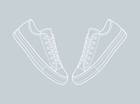 Classic Sneaker Line Art Minimalist Design For Fashion Projects