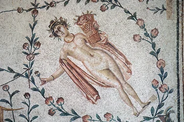 Allegory of Spring roman mosaic in Bardo National Museum, Tunis, Tunisia © Oleg Znamenskiy
