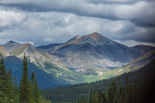 Mountains in polar tundra