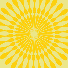 Fototapeta premium Yellow abstract background with light of sunburst. yellow starburst with halftone. sun ray retro background with flash