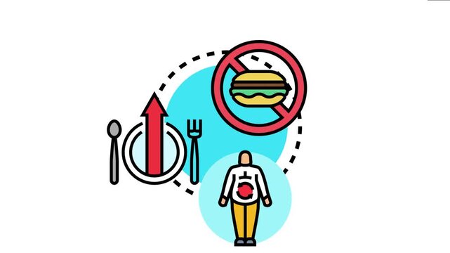 Low carb diet adaptation syndrome concept showing dietary changes, restricting carbohydrates and fast food, leading to metabolic shifts within the human body