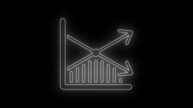 Neon Financial Growth Chart with Upward and Downward Arrows