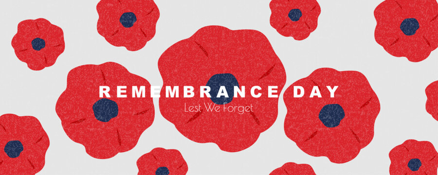 Remembrance Day banner. Lest We Forget.