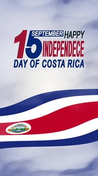 Costa rica independence day text  flag display ideal for patriotic designs, celebrations, banners, social media posts, websites, and educational materials.