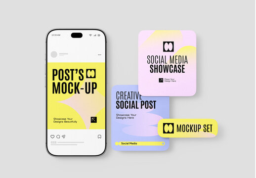 Social Media Post Mockup Set