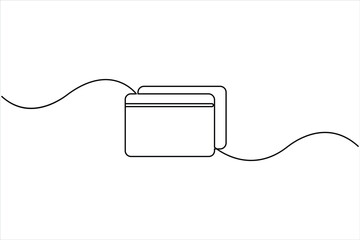 Obraz premium Credit card continuous one line drawing of minimalist finance concept vector art illustration