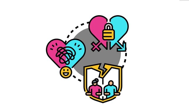 Lowering emotional connection concept difficulties in relationships. Couples experiencing broken trust