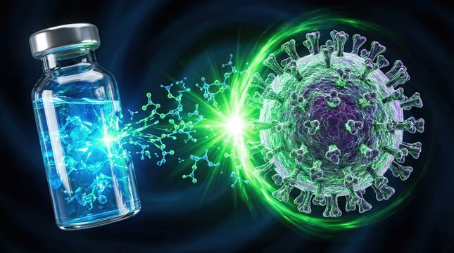 Vaccine development uses genetic engineering and research to improve global health by targeting viruses with advanced scientific methods
