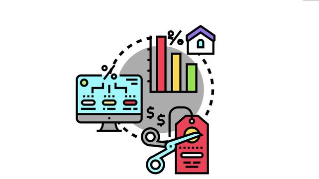 Financial management strategy visual showing a consumer reducing borrowing costs and credit expenses through effective interest rate control. Optimizing debt repayment. And improving financial health